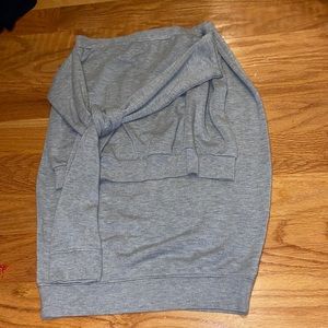 Bailey/44 gray cotton tie sweatshirt pencil skirt